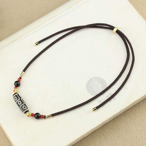 Tibetan Nine-Eye Dzi Bead Protection Necklace