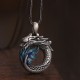 999 Sterling Silver Year of the Dragon Peace Buckle Necklace
