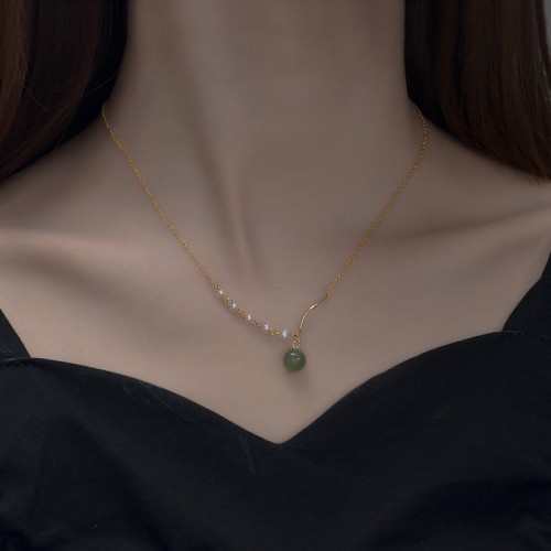 Hetian Jade Pearl Luck Bead Necklace Hetian Jade Pearl Luck Bead Necklace