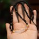 Black Onyx Chalcedony Protection Beaded Pendant