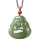 Laughing Buddha Hetian Jade Abundance Necklace