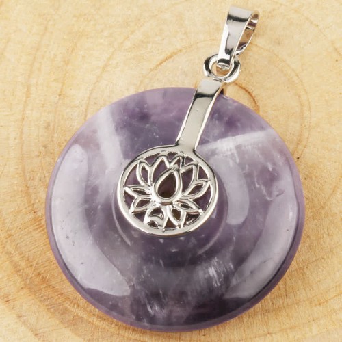 Amethyst Pink Crystal Lotus Healing Necklace Amethyst Pink Crystal Lotus Healing Necklace