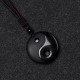 Black Obsidian Taoism Yin Yang Carved Necklace Black Obsidian Taoism Yin Yang Carved Necklace