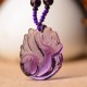 Amethyst Citrine Nine-Tailed Fox Luck Necklace Pendant Amethyst Citrine Nine-Tailed Fox Luck Necklace Pendant