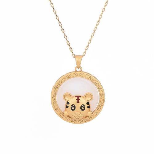 White Jade Year of the Tiger Blessing Necklace White Jade Year of the Tiger Blessing Necklace