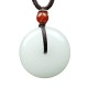 Round Hetian White Jade Peace Blessing Necklace