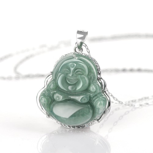 Laughing Buddha Jade Abundance Necklace Pendant Laughing Buddha Jade Abundance Necklace Pendant