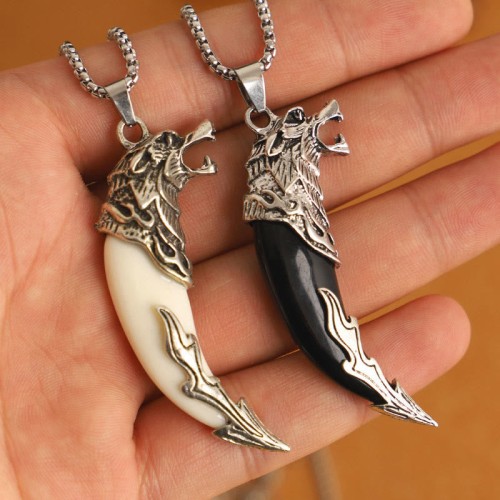 Wolf Tooth Titanium Steel Balance Necklace Wolf Tooth Titanium Steel Balance Necklace