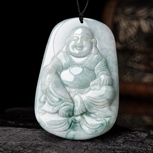 Natural Jade Laughing Buddha Luck Necklace Natural Jade Laughing Buddha Luck Necklace