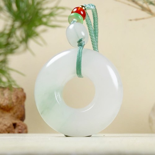 Natural Jade Peace Buckle Prosperity Necklace