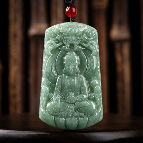 Tathagata Buddha Jade Amulet Necklace Pendant