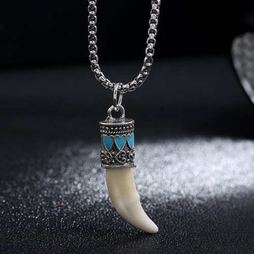 Titanium Steel Imitation Wolf Tooth Balance Necklace Titanium Steel Imitation Wolf Tooth Balance Necklace