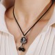 Silver Sheen Obsidian Nine-Tailed Fox Protection Necklace