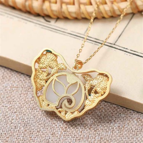White Jade Elephant Butterfly Lotus Success Pendant White Jade Elephant Butterfly Lotus Success Pendant