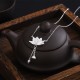 Sterling Silver Lotus Flower Enlightenment Necklace Pendant