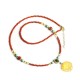 Red Agate Amber Peony Confidence Necklace Pendant
