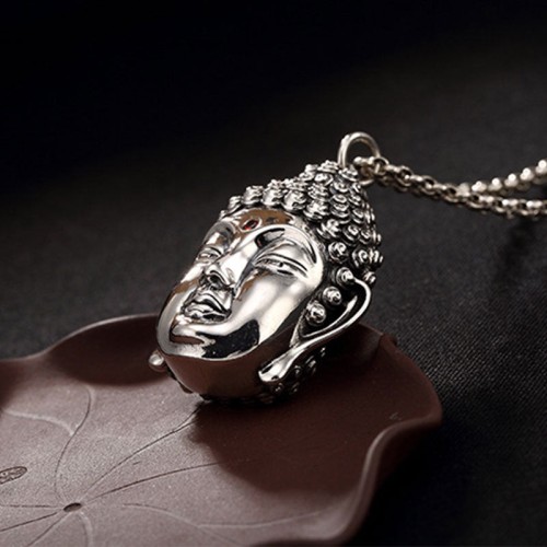 925 Sterling Silver Buddha Head Compassion Necklace 925 Sterling Silver Buddha Head Compassion Necklace