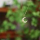 Tridacna Stone Crescent Moon Blessing Necklace Tridacna Stone Crescent Moon Blessing Necklace