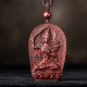 Chinese Zodiac Buddha Red Sandalwood Lotus Necklace