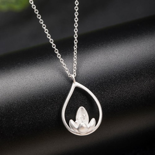 Sterling Silver Lotus Flower Enlightenment Necklace Sterling Silver Lotus Flower Enlightenment Necklace