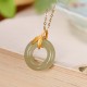 925 Silver Cyan Jade Bamboo Leaf Harmony Necklace 925 Silver Cyan Jade Bamboo Leaf Harmony Necklace