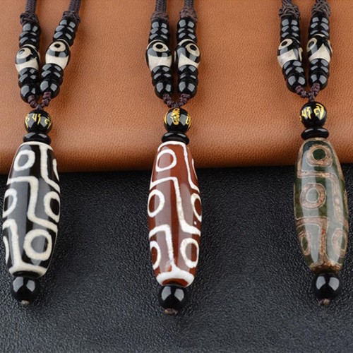 Nine-Eye Dzi Bead Wealth Necklace Nine-Eye Dzi Bead Wealth Necklace