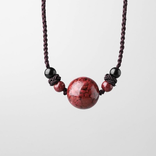 Cinnabar Stones Bead Necklace Cinnabar Stones Bead Necklace