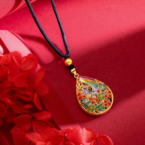 Colorful Phoenix Flower Strength Necklace