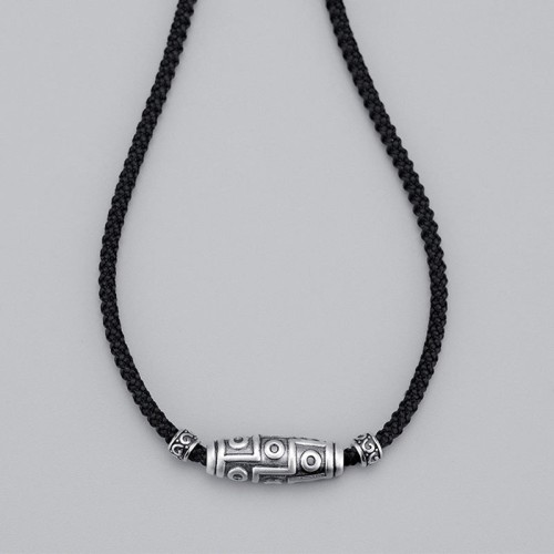 999 Silver Nine-Eye Dzi Bead Protection Necklace 999 Silver Nine-Eye Dzi Bead Protection Necklace