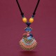 Peacock Amber Turquoise Agate Fortune Necklace