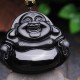 Laughing Buddha Black Obsidian Transformation Necklace