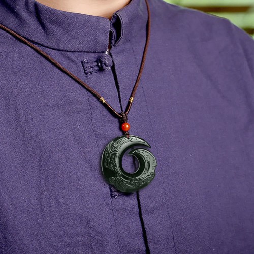 Hetian Cyan Jade Success Necklace Pendant