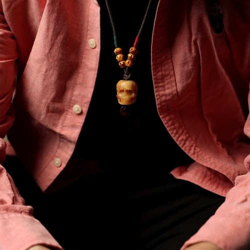 Tibetan Camel Bone Skull Protection Necklace