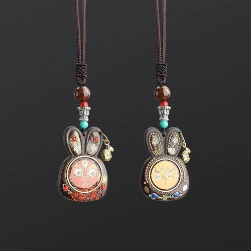 Tibet Ebony Five God of Wealth Necklace