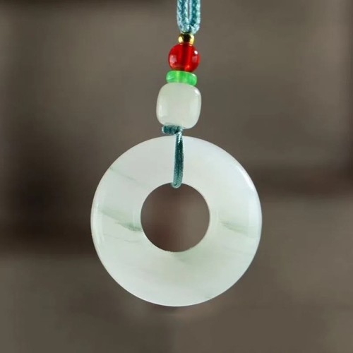 Natural Jade Peace Buckle Prosperity Necklace