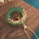 Round Cyan Jade Healing Necklace Pendant