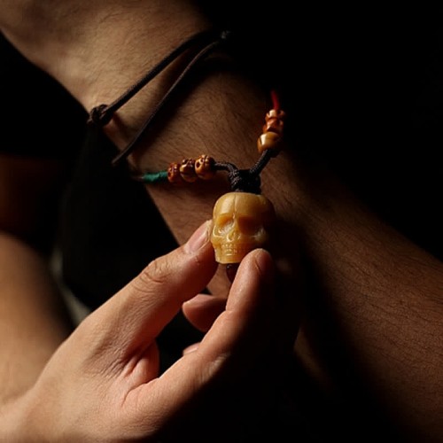 Tibetan Camel Bone Skull Protection Necklace