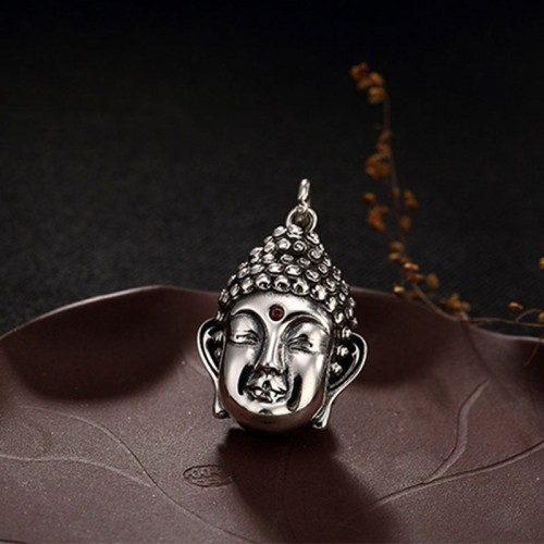 925 Sterling Silver Buddha Head Compassion Necklace 925 Sterling Silver Buddha Head Compassion Necklace
