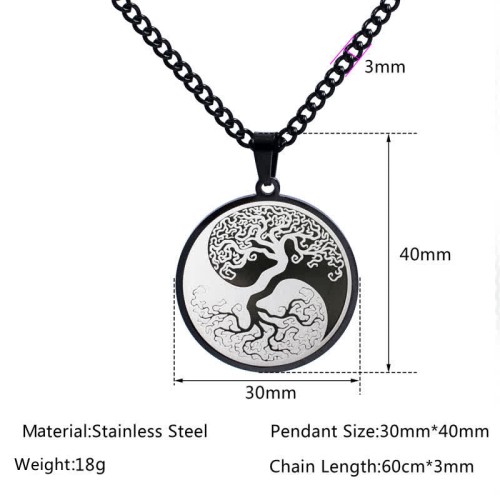 Tree of Life Titanium Steel Necklace Pendant