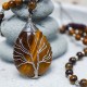 Natural Tiger Eye Strength Beaded Pendant Necklace Natural Tiger Eye Strength Beaded Pendant Necklace