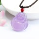 Laughing Buddha Purple Jade Happiness Necklace