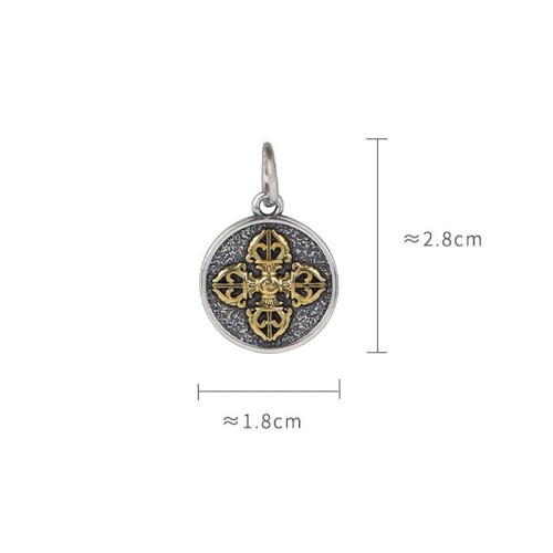 925 Sterling Silver Double Dorje Vajra Necklace 925 Sterling Silver Double Dorje Vajra Necklace