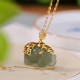 925 Sterling Silver Jade Elephant Blessing Necklace