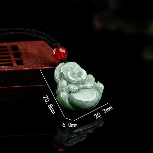 Green Jade Laughing Buddha Luck Necklace Pendant Green Jade Laughing Buddha Luck Necklace Pendant