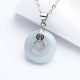 925 Silver Peace Buckle Jade Coin Necklace
