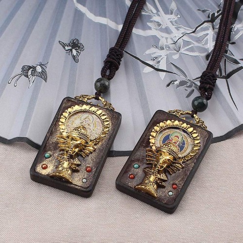 Ebony Wood Elephant God Fortune Necklace Ebony Wood Elephant God Fortune Necklace