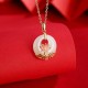 925 Sterling Silver Hetian White Jade Lotus Necklace