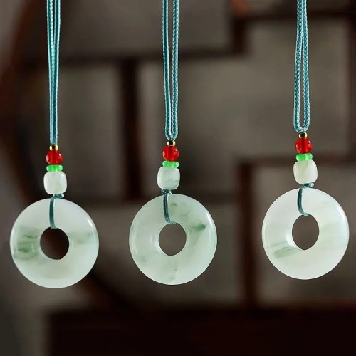 Natural Jade Peace Buckle Prosperity Necklace