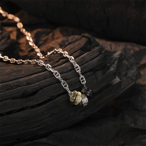 Sterling Silver Retro Tang Dynasty Luck Necklace Pendant Sterling Silver Retro Tang Dynasty Luck Necklace Pendant