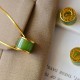 Round Cyan Jade Luck Necklace Round Cyan Jade Luck Necklace